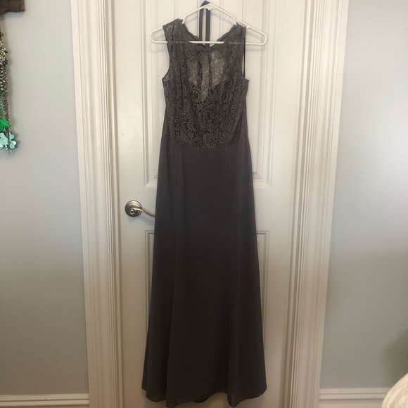 Dessy Collection Dresses & Skirts - Dessy Collection Slate Gray Lace Bodice Wedding Dress
